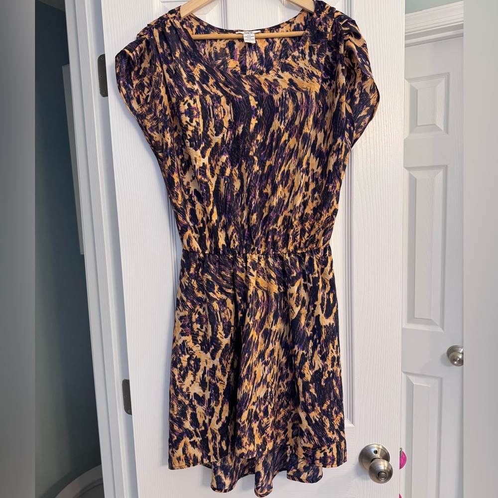 Bar III Abstract Print Mini Dress - Black and Gold